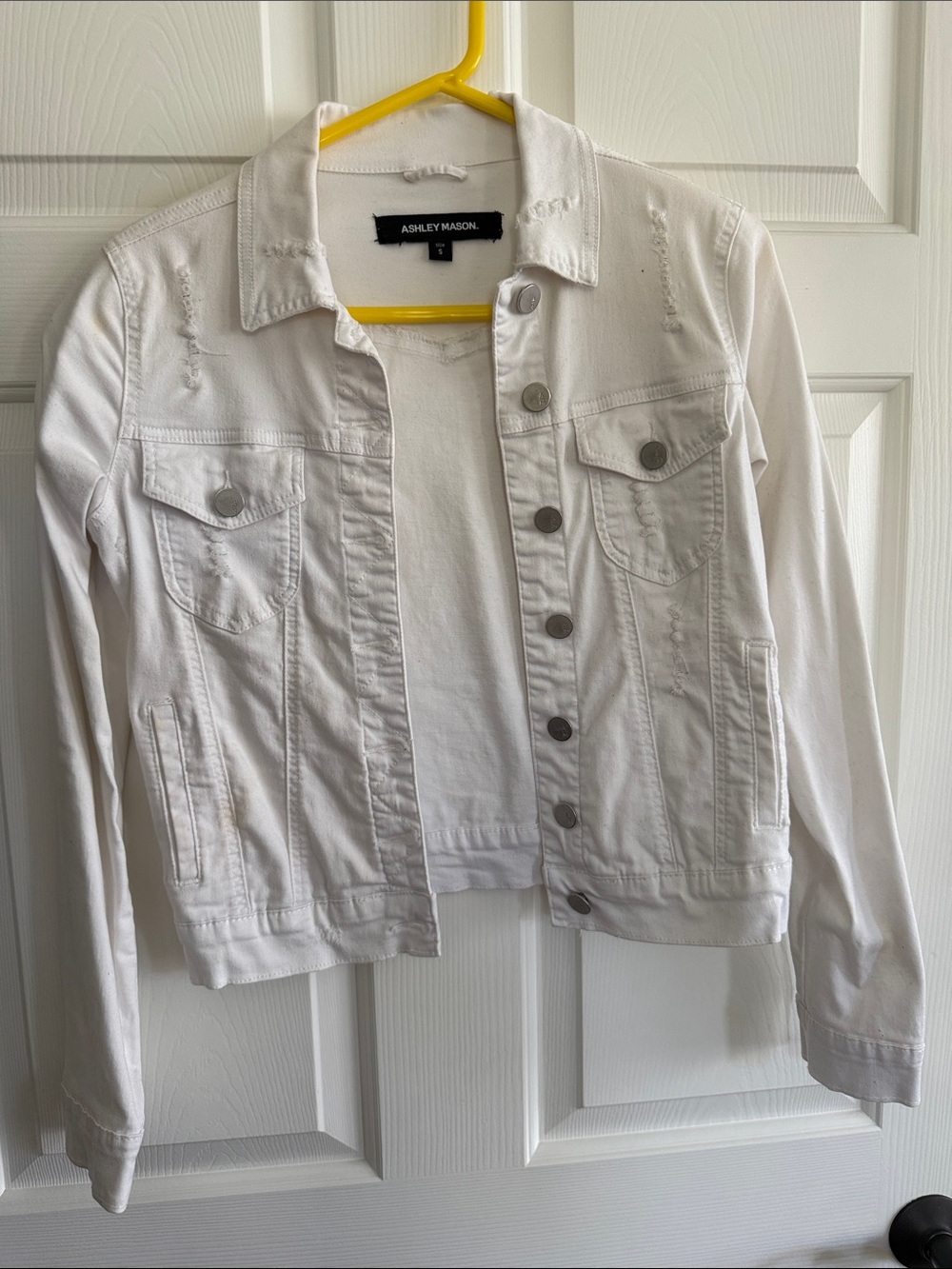 White Denim Stretchy Jacket small